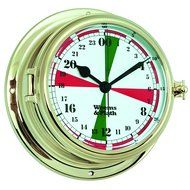 Weems and Plath Endurance II 135 Radio Room Quartz Clock with Military Time, Brass