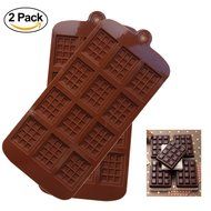 Sinduc 12-Cavity Cake Mold Silicone Chocolate Bar Sugar Craft Baking Pattern Mold 2 Pack N2