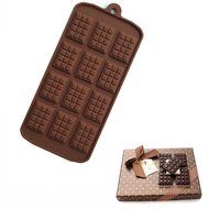 Sinduc 12-Cavity Cake Mold Silicone Chocolate Bar Sugar Craft Baking Pattern Mold 2 Pack N3