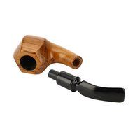 Scotte(TM) new green sandalwood tobacco pipe 9mm filter smoking pipe with (stand+scraper+filter element+pouch+... N5