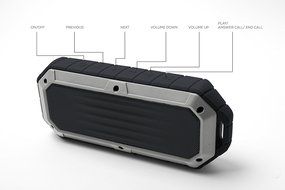 iJoy Beach Bomb IP66 Waterproof Shockproof Portable Bluetooth Speaker With built in Mic Aux-In and 2,000mAh Battery... N11