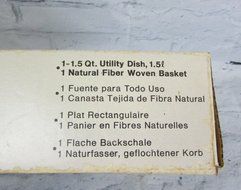 Vintage Anchor Hocking Harvest Amber Basket Buffet 1.5qt Glass Baking Dish N4