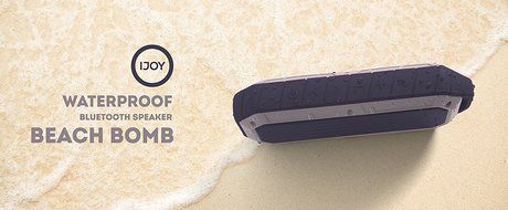 iJoy Beach Bomb IP66 Waterproof Shockproof Portable Bluetooth Speaker With built in Mic Aux-In and 2,000mAh Battery... N12
