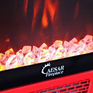 Caesar Hardware Electric Fireplace Portable Mini Indoor Compact Freestanding Room Heater, Yellow