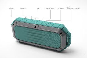 iJoy Beach Bomb IP66 Waterproof Shockproof Portable Bluetooth Speaker With built in Mic Aux-In and 2,000mAh Battery... N15