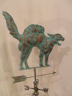 LARGE Handcrafted 3D 3- Dimensional CAT Weathervane Copper Patina Finish N2