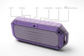 iJoy Beach Bomb IP66 Waterproof Shockproof Portable Bluetooth Speaker With built in Mic Aux-In and 2,000mAh Battery... N19