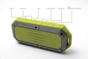 iJoy Beach Bomb IP66 Waterproof Shockproof Portable Bluetooth Speaker With built in Mic Aux-In and 2,000mAh Battery... N21