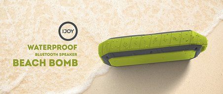 iJoy Beach Bomb IP66 Waterproof Shockproof Portable Bluetooth Speaker With built in Mic Aux-In and 2,000mAh Battery... N22