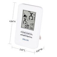 BALDR In/Outdoor Thermometer with Wireless Sensor Big Time Display Alarm and Snooze