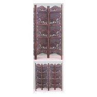 Benzara Carved Screen Elephant Wood Room Divider