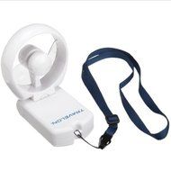 Travelon 3-Speed Hands Around Neck Folding Fan Plastic Whisper Quiet Personal Folding Fan, White, One Size