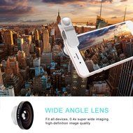3 In 1 Universal Phone Camera Lens Kit with 0.4X Super Wide Angle Lens, 180 Degree Fish Eye Lens and 10X Macro... N17