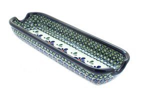Polish Pottery Mosaic Flower Corn on the Cob Dish