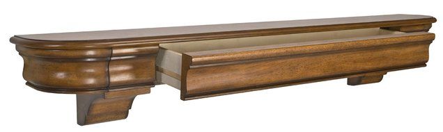 Pearl Mantels 415-60-50 Abingdon Wood 60-Inch Fireplace Mantel Shelf, Medium Distressed Oak