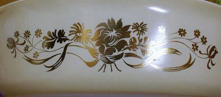 Vintage Pyrex GOLDEN BOUQUET WILDFLOWER Promo #045 Oval Casserole Dish 2.5 QT with Lid N6