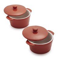 Sur La Table Stoneware Mini Cocottes M913 WIN , Set of 2, Persimmon