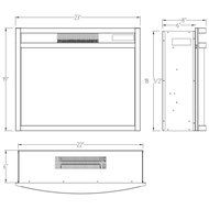 Moda Flame Elwood 23 Inch Curved Ventless Electric Space Heater Built-in Recessed Firebox Fireplace Insert