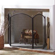 Matlock 3-Panel Fireplace Screen - Black
