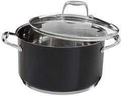 KitchenAid KCS60LCOB Stainless Steel 6.0-Quart Low Casserole with Lid Cookware - Onyx Black N10
