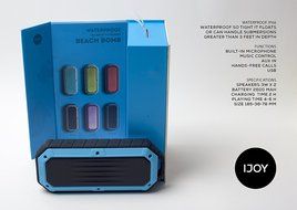 iJoy Beach Bomb IP66 Waterproof Shockproof Portable Bluetooth Speaker With built in Mic Aux-In and 2,000mAh Battery... N34