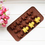 Yunko 12 Cavity Silicone Mold Variety Expression Baby Ice Cube Mold Chocolate Candy Mold Fondant Cake Decorating... N5