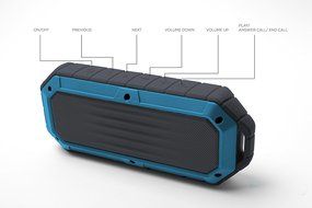 iJoy Beach Bomb IP66 Waterproof Shockproof Portable Bluetooth Speaker With built in Mic Aux-In and 2,000mAh Battery... N35