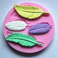Longzang Feather Silicone Mold Sugar Craft DIY Gumpaste Cake Decorating Clay