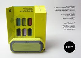 iJoy Beach Bomb IP66 Waterproof Shockproof Portable Bluetooth Speaker With built in Mic Aux-In and 2,000mAh Battery... N39