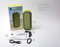 iJoy Beach Bomb IP66 Waterproof Shockproof Portable Bluetooth Speaker With built in Mic Aux-In and 2,000mAh Battery... N40