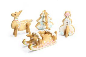 MOJA&reg; 3D CHRISTMAS Scenario Cookie Cutter Set (Stainless Steel), Snowman, Christmas Tree, Deer And Sled N5