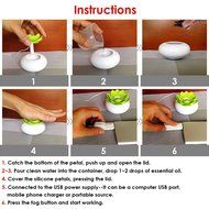 YJY 100mL Lotus Aromatherapy Essential Oil Diffuser - USB Silent Ultrasonic Waterless Auto Shut-off Air Humidifier... N11