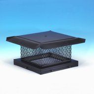 HomeSaver 14703 Black HomeSaver Pro 8&quot; x 13&quot; Black Galvanized Chimney Cap with 5/8&quot; Mesh from the Pro Series