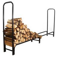 Sunnydaze 8-Foot Firewood Log Rack, Log Rack &amp; Cover COMBO