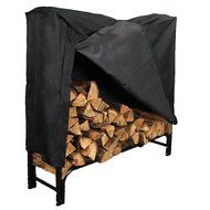 Sunnydaze 8-Foot Firewood Log Rack, Log Rack &amp; Cover COMBO N3