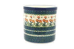 Polish Pottery Utensil Holder - Peach Spring Daisy