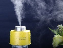 Mini Portable Bottle Cap Air Humidifier with USB Cable for Office Home, Blue Color