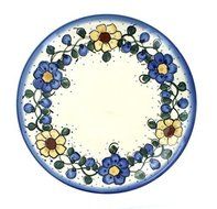 Polish Pottery Geranium Dessert Plate