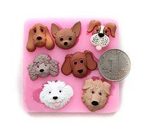 Wholeport Lovely Dogs Puppy Silicone Handmade Fondant Mold Candy Mould DIY Cake Decorating Molds N2