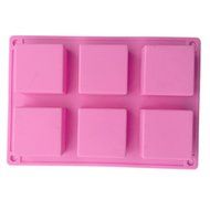 Fanhesheng 6 Cavities Silicone Soap Mold, Cake Baking Pan, Biscuit Chocolate Ice Cube Tray N2