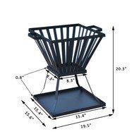 Gracelove Outdoor Fire Pit Basket Backyard Deck Fireplace Stove Steel Patio Heater N6