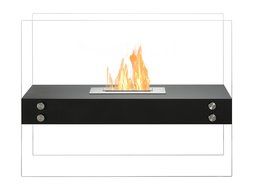 Ignis Vitrum H Black Freestanding Ventless Ethanol Fireplace N3