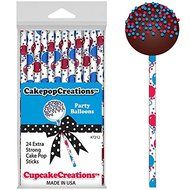 Cupcake Creations Party Balloons Cake Pop Sticks- 24 Count
