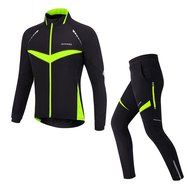 WOLFBIKE Thermal Fleece Cycling Jersey Shirt Casual Jacket Long Sleeve, Green, Size XL N38