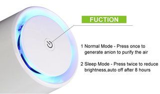 RIGOGLIOSO Portable Desktop anion sterilization Air Purifier Remove Cigarette Smoke, Odor Smell, Bacteria N3