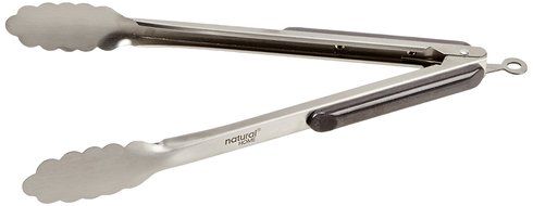 Natural Home Stainless Steel and Moboo Food Tongs, Charcoal