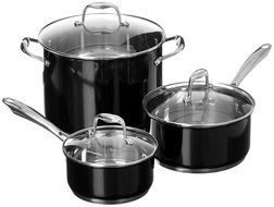 KitchenAid KCS60LCOB Stainless Steel 6.0-Quart Low Casserole with Lid Cookware - Onyx Black N31
