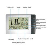Wireless Weather Station, Digital Alarm Clock Indoor/outdoor Thermometer Hygrometer Weather Forecast (1 Sensor) N5