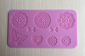 HSE Beautiful Flower Butterfly And Heart Shape Silicone Fondant Cake Lace Mold Cake Mould