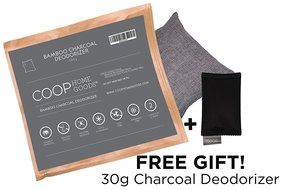 Coop Home Goods - Natural Moso Bamboo Charcoal Deodorizer Air Purifier- 250 grams with FREE 30g sachet - Removes...